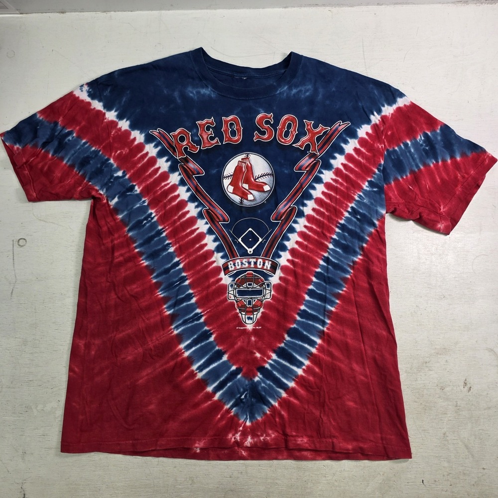 Liquid Blue Boston Red Sox Tie Dye T-Shirt Men 2XL MLB Baseball Red Blue Graphic